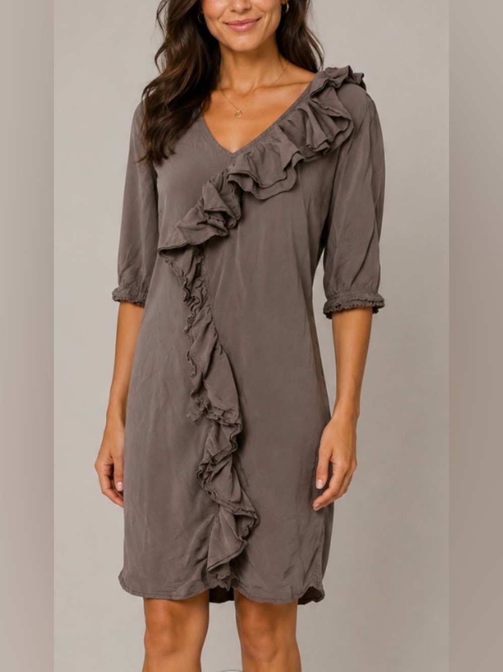 Noa Noa Chic Grey Women’s Ruffle Dress Size Small